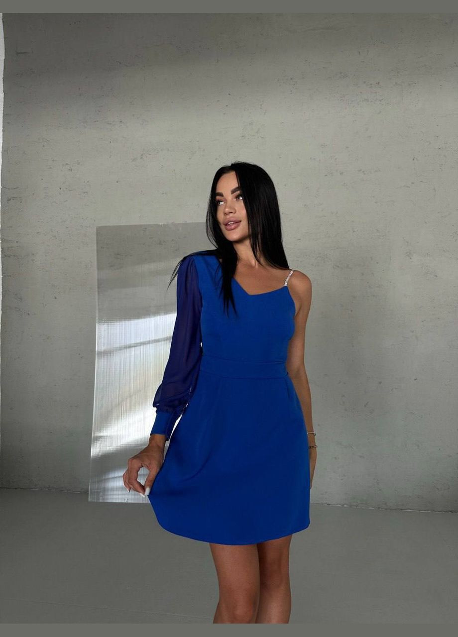 Синя ділова, кежуал сукня No Brand однотонна