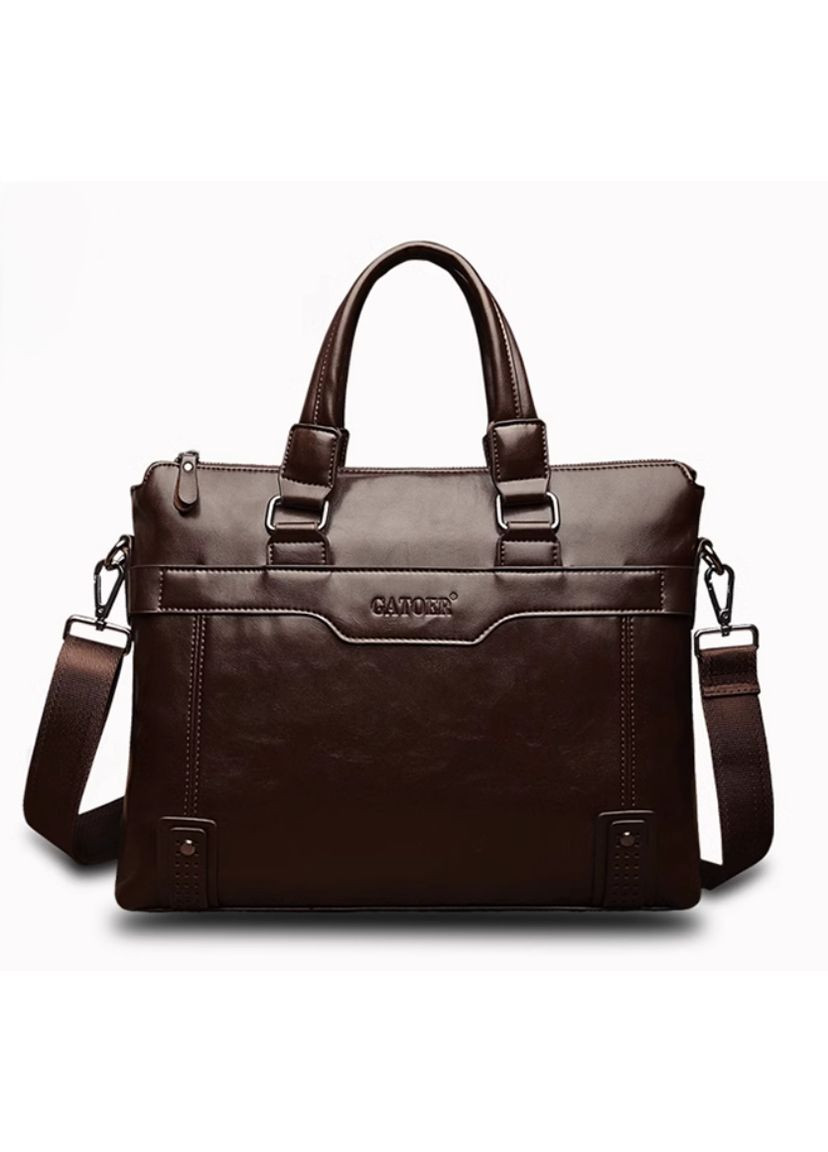 Портфель діловий Gatoer темно-коричневий унісекс для документів та ноутбука сумка для роботи ProDobro (363135857)
