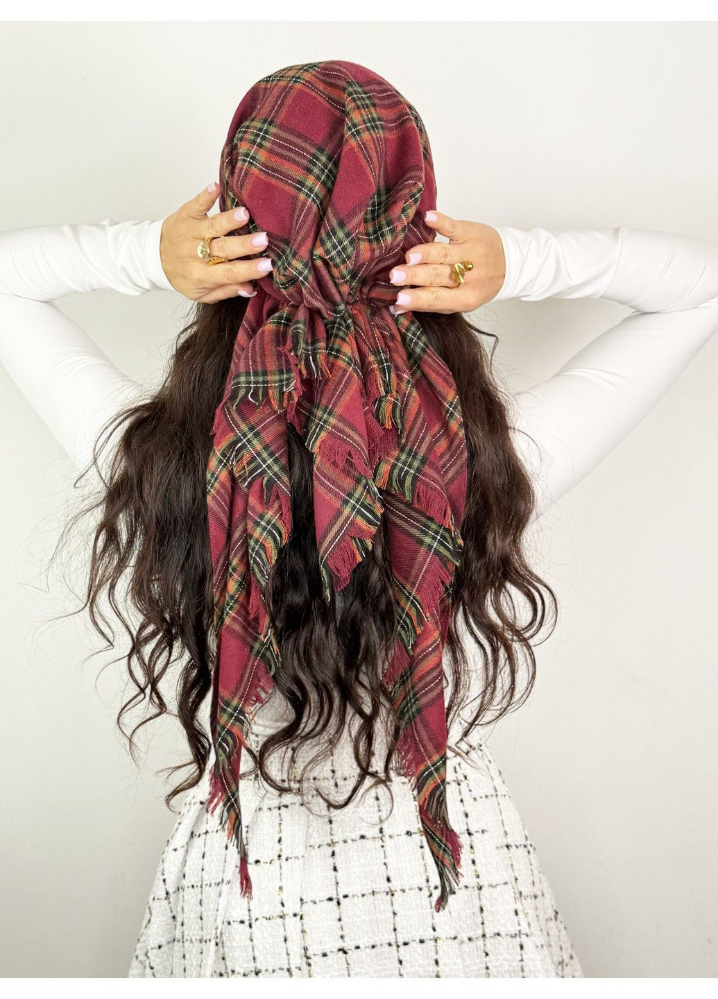 Бандана з імітацією хустки фланель картатий принт BANDANA QUEEN (371773087)