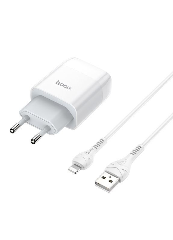 Сетевое зарядное устройство dual port charger set (iP)(EU) White Hoco C73A Glorious (368698019)