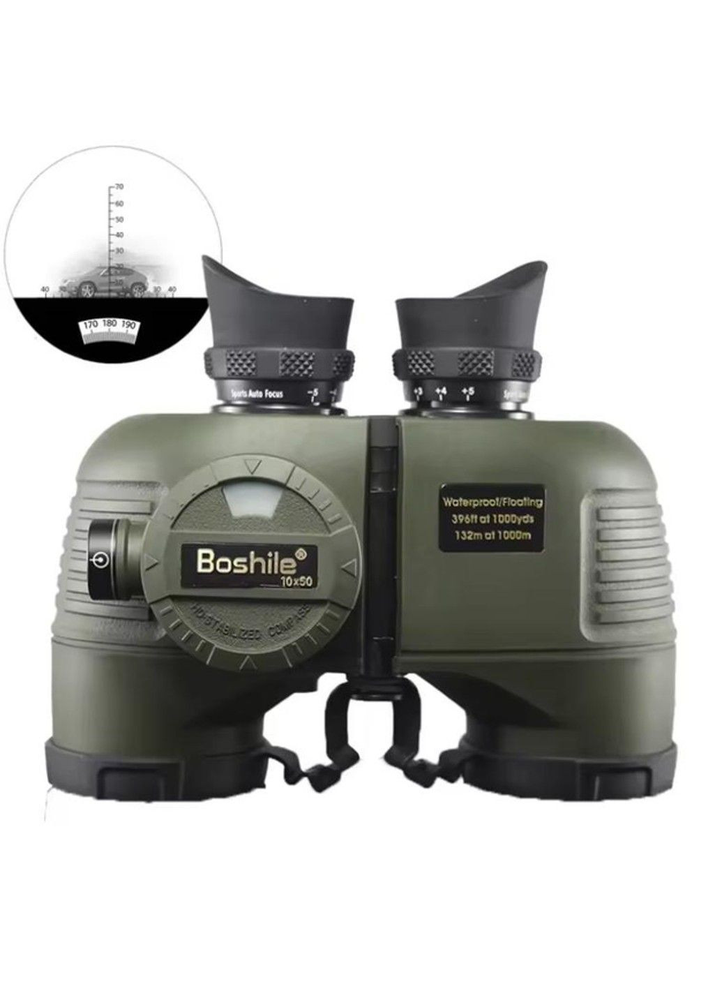 Бінокль Boshile 10х50 Admiral з далекомірною сіткою + компас No Brand (333662420)