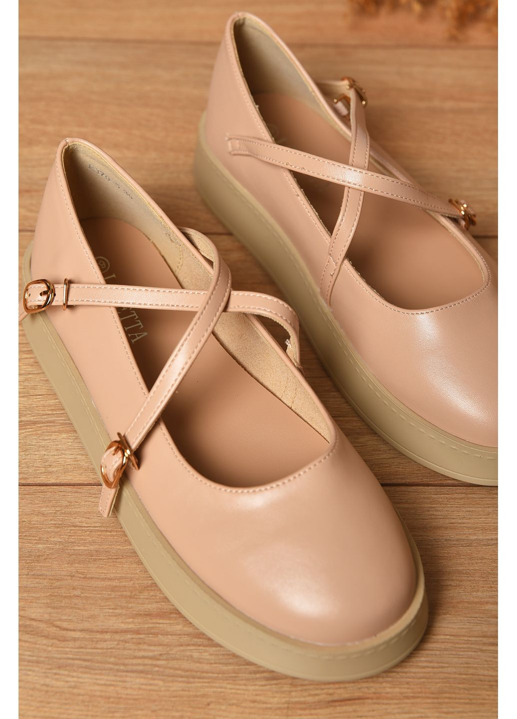 Let's Shop Туфлі-лофери жіночі бежевого кольору лофери бежевий з штучна шкіра, штучне хутро, україна — демісезон (360389458)