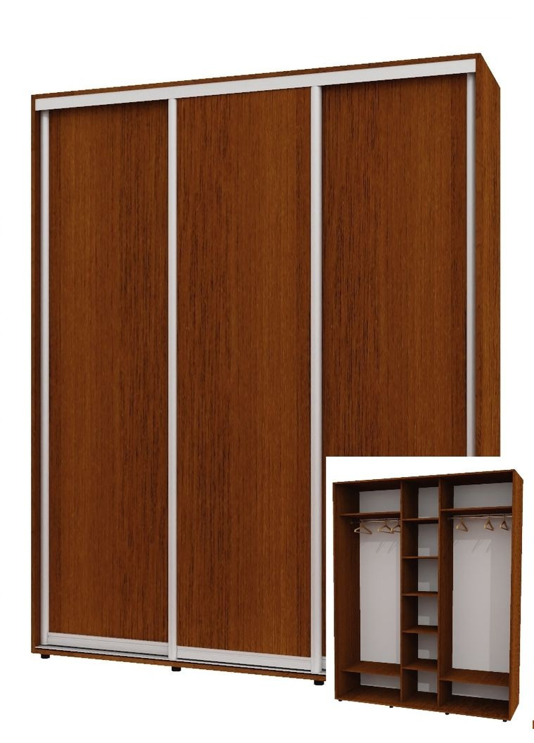 Шкаф-купе трехдверный 180*60*220 см Орех лесной 3 двери ДСП ШК-04 Алекса (356774637)