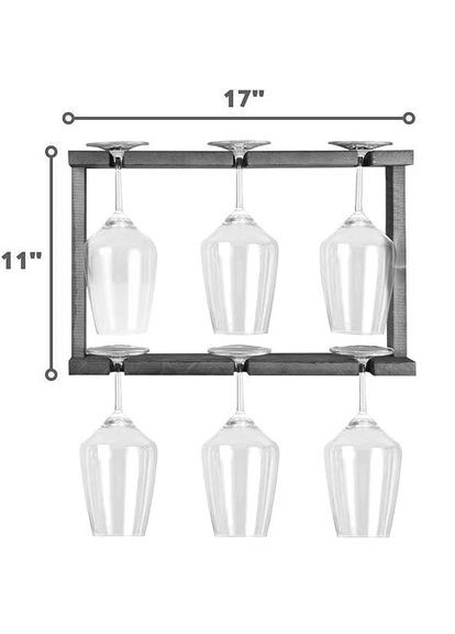 Полка для бокалов из дерева Эрдан шебби (ОБС-003421) No Brand (327425389)