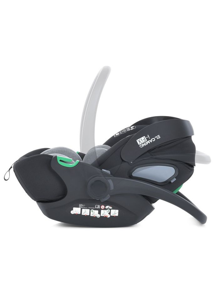 Дитяче автокрісло ME 1110 Royal Dark Gray комбіноване для новонародженого із захистом безпеки та перенесенням El Camino (368755680)