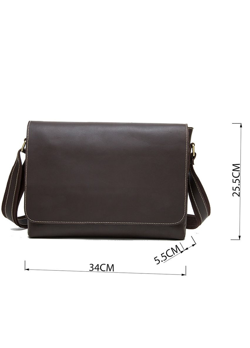 Мужская деловая сумка через плечо Vintage из натуральной кожи коричневая (sku_20007) No Brand (328922594)