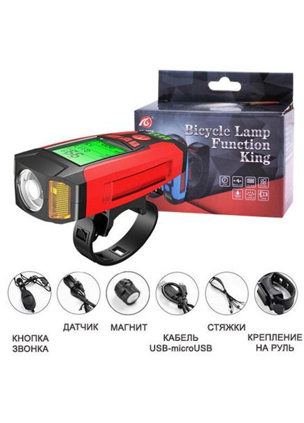 Фонарь велосипедный на батарейках AS0808-XPG+2LED(yellow)+2COB(red), Освещение WJ-827 для велосипеда Bailong (365654605)