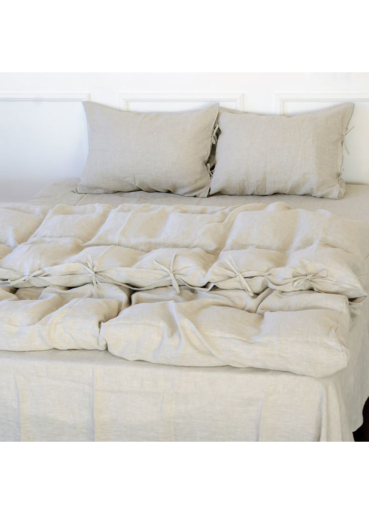 Постільна білизна (m220509) Mirson Лен Grey sky 143х210х2 (366562656)