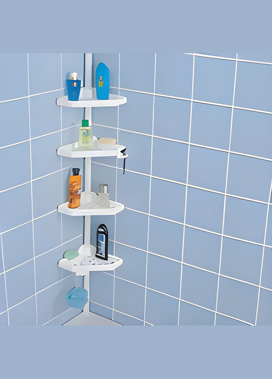 Полка для ванной угловая телескопическая Пластик Белая (N0201) Prima Nova (308361001)