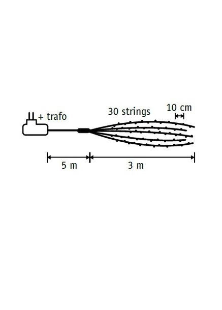 Гірлянда Охапка струн Luca Lighting 3м теплий білий світлодіодна для дому та вулиці прикраса інтер'єру ProDobro (367266518)