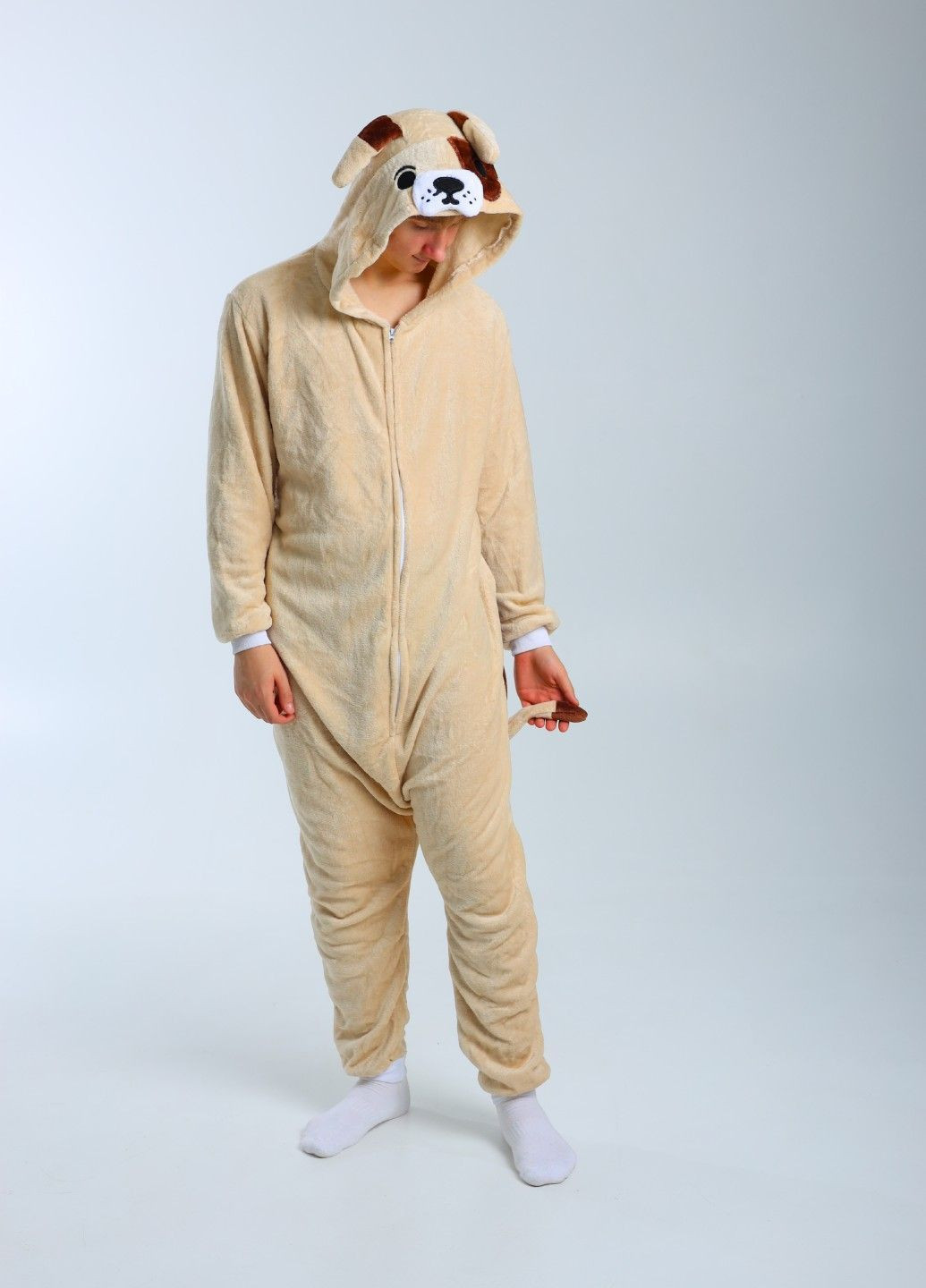 Кігурумі піжама Пес чоловіча бежева плюшева Lalapka (367837460)