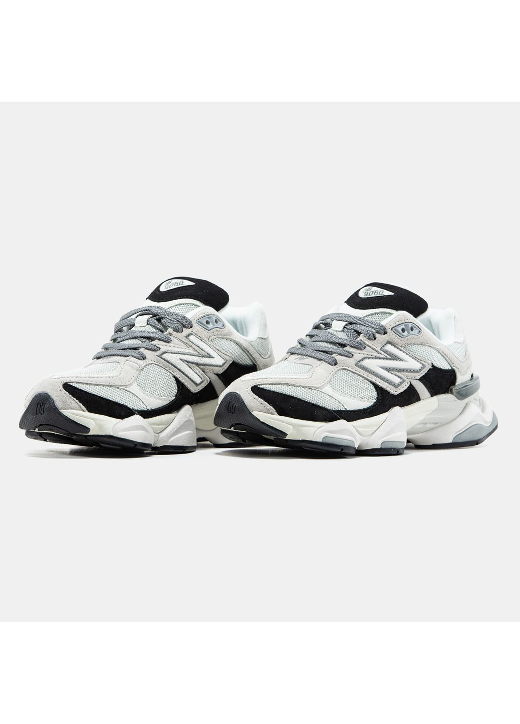 Кроссовки женские и мужские New Balance 9060 White Black | Нью Беланс 9060 белые No Brand белые демисезоны (365704748)