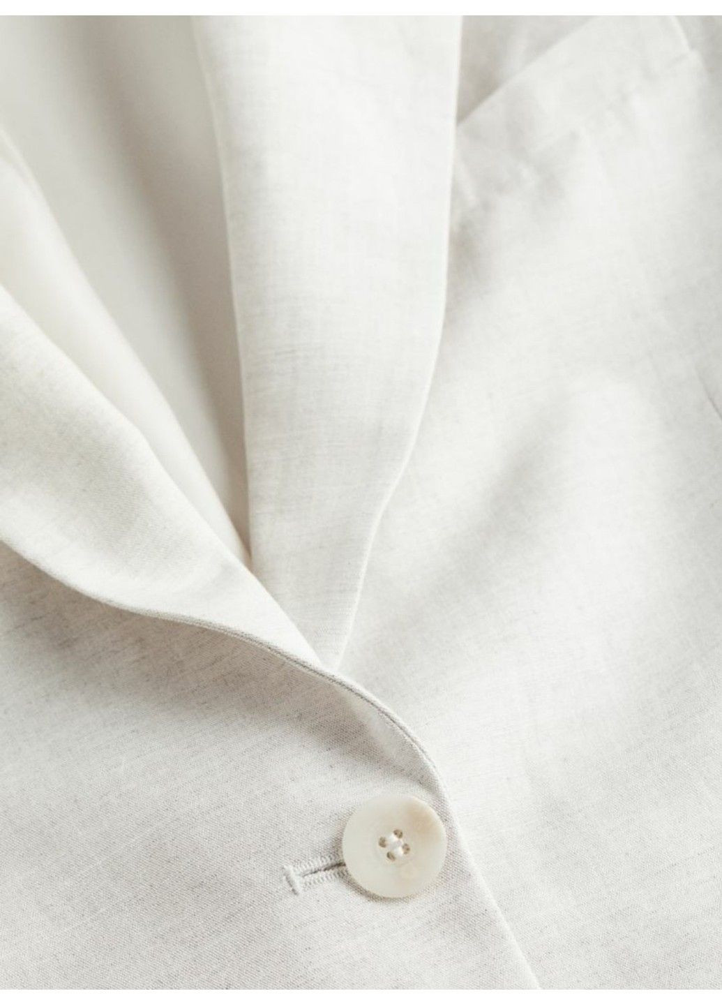 Белый женский женский льняной пиджак н&м (56593) l белый H&M - летний