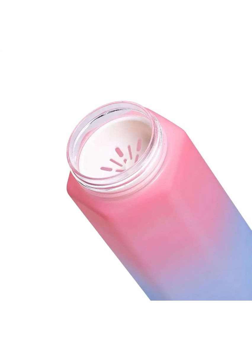 Пляшка для води Keep Going 650 мл з наклейками рожева HP-14-47P Yiwu (331784419)