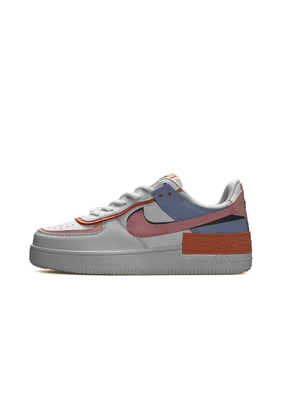 КРОССОВКИ ЖЕНСКИЕ NIKE AIR FORCE 1 SHADOW WHITE ORANGE SKY НАЙК АИР ФОРС 1 ПРЕМИУМ No Brand белые демисезоны (367174267)