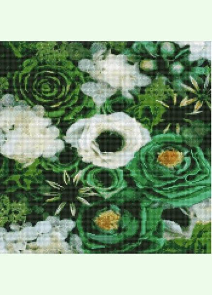 Набор для творчества алмазная картина "Зеленые оттенки цветов" GA0001 Strateg (315964059)