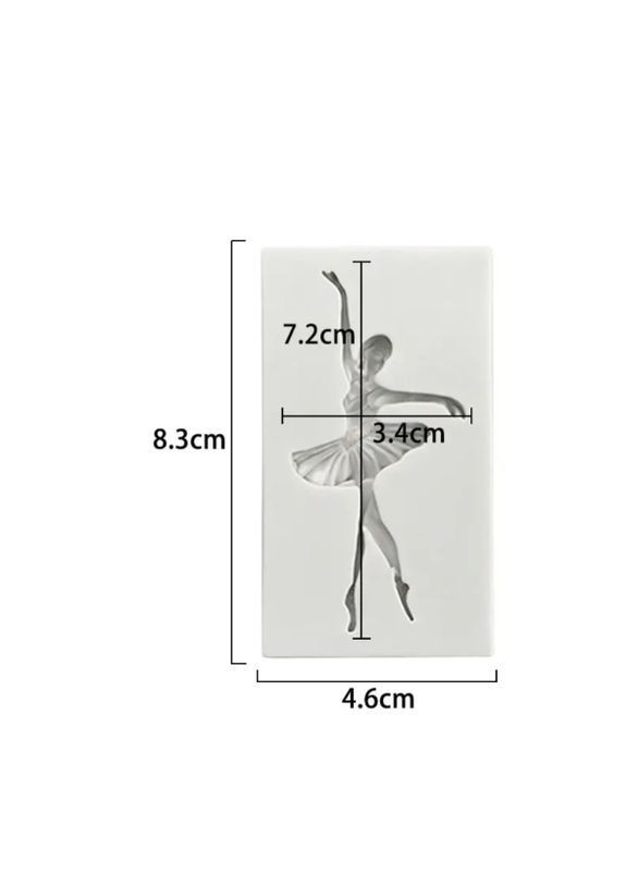 Молд силіконовий Балерина 46 на 83 мм сірий Jannet молди (368801620)