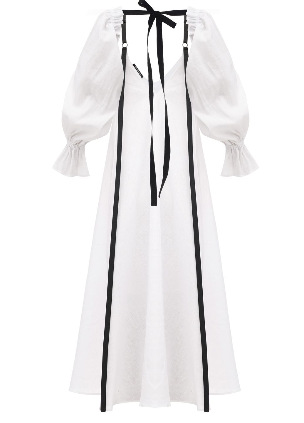 Білий комплект з органічного льону (сукня, крильця та рукави) HOCHUSOBITAKE