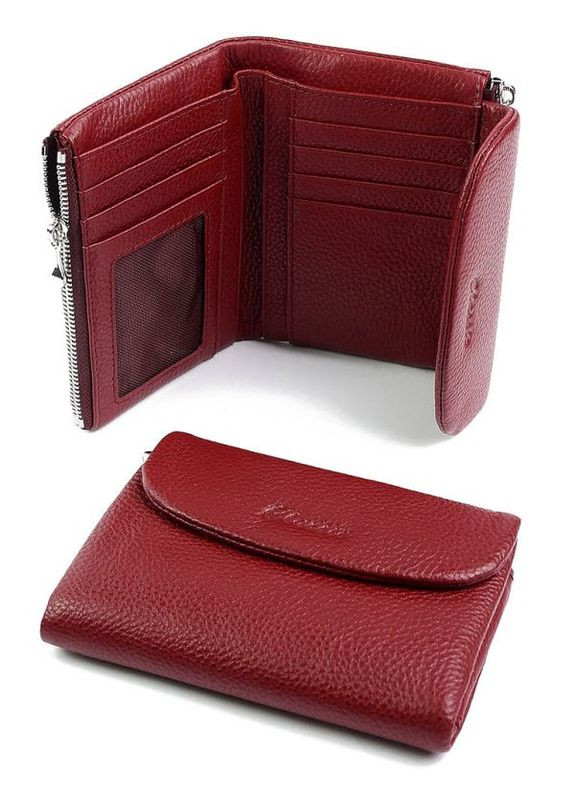 Жіночий шкіряний гаманець червоний No Brand (292920401)
