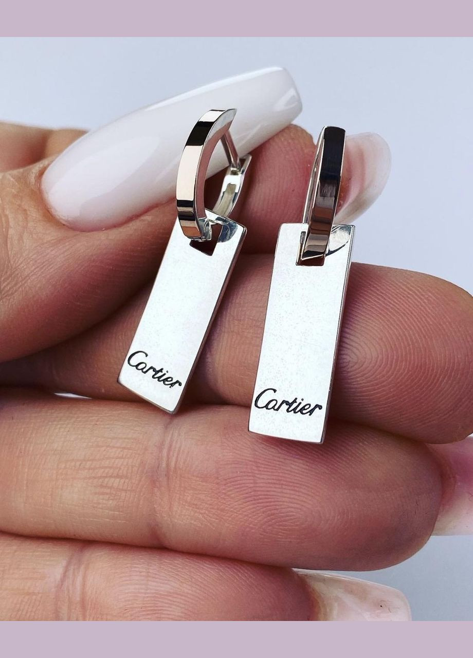 Серьги серебро 925 проба с пластинами золота 375 пробы застежка конго с надписью No Brand (329869074)