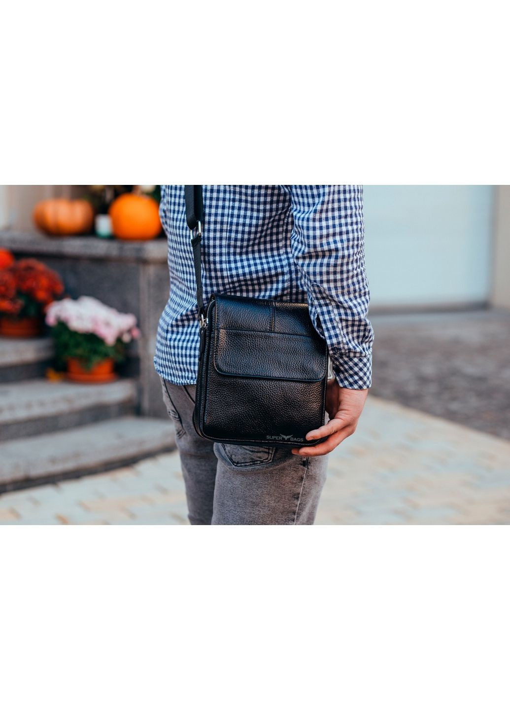 Чоловіча шкіряна сумка через плече 25х7х20 см Tiding Bag (315869818)