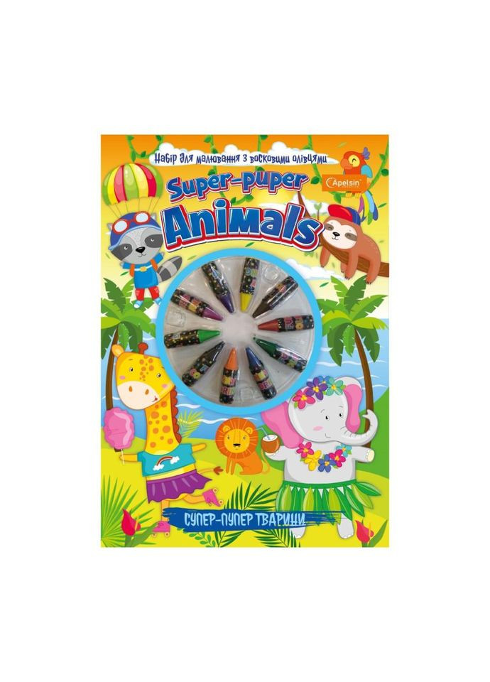 Набір для малювання з восковими олівцями НТ-06 (Супер-Пупер Тварини) No Brand (329899264)