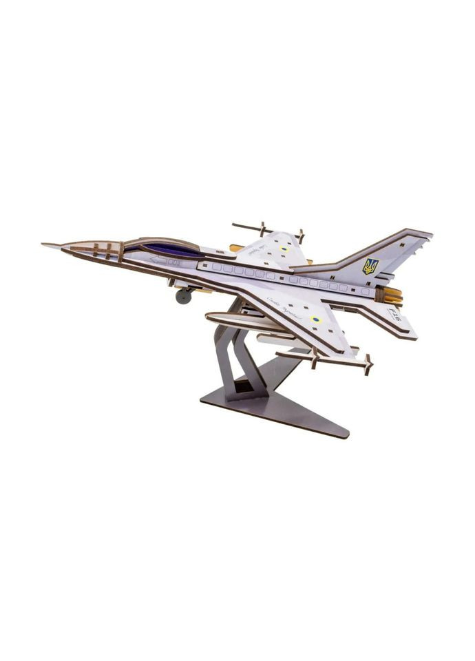 Дерев'яний 3D конструктор "F16" Арт-26913, 79 деталей PuzzleOK (315352175)