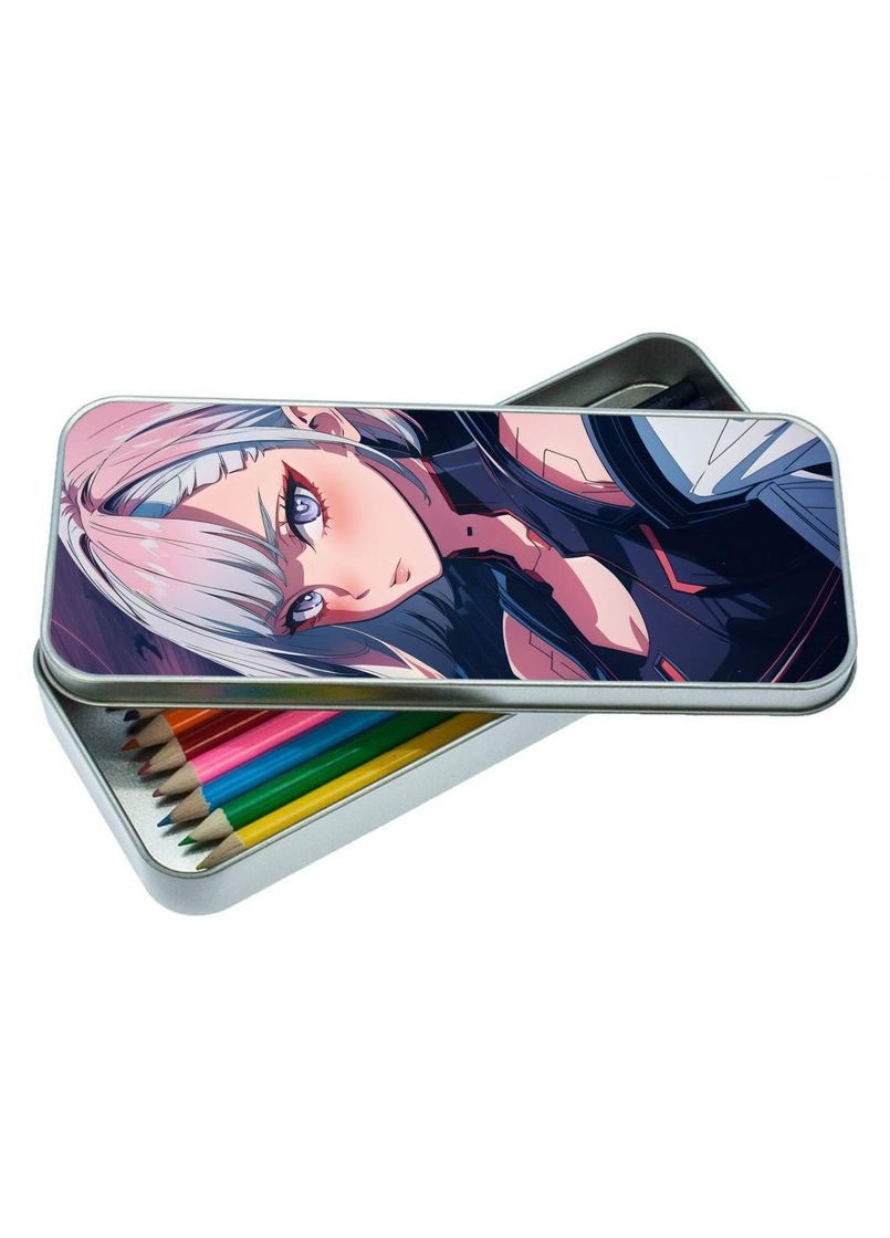 Органайзер для канцелярського приладдя металевий, кейс для дрібниць Кіберпанк #008 7*18 см Silver No Brand (309156386)