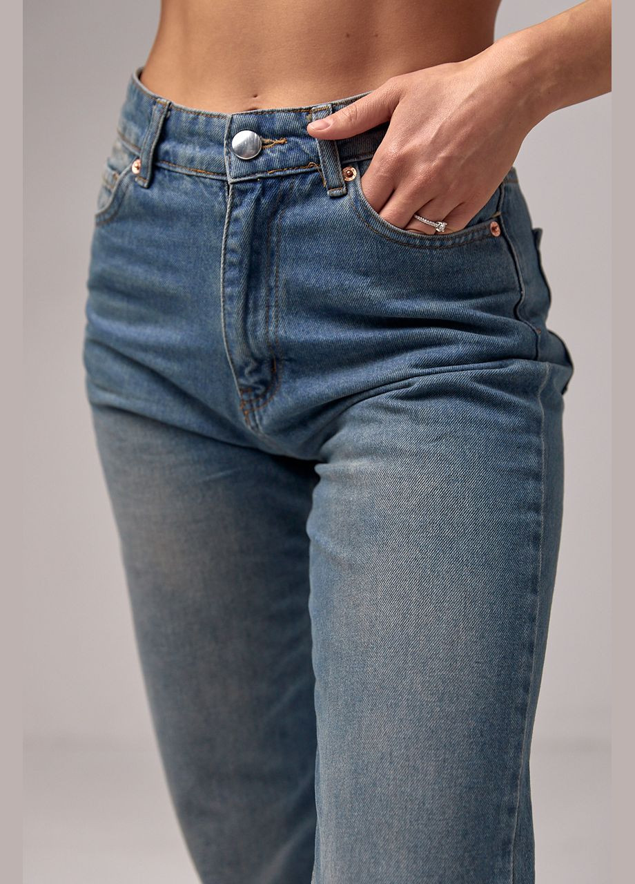 Женские джинсы с эффектом потертости - джинс Lurex - (289060892)
