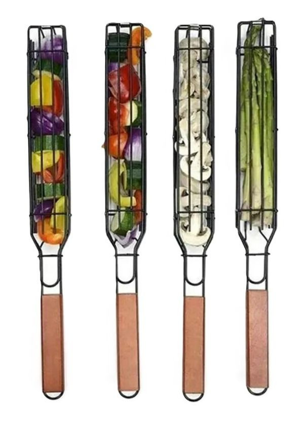 Решітка сітка для грилю барбекю порційна вузька Kebab Seekh 1шт. для овочів, м'яса, риби Led (325484024)