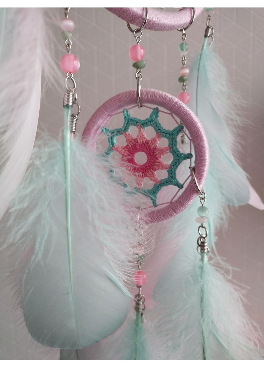 Авторский эко-набор для творчества "Ловец снов "Розовая мята". Набор для рукоделия с пошаговой инструкцией Dream Studio (363057541)