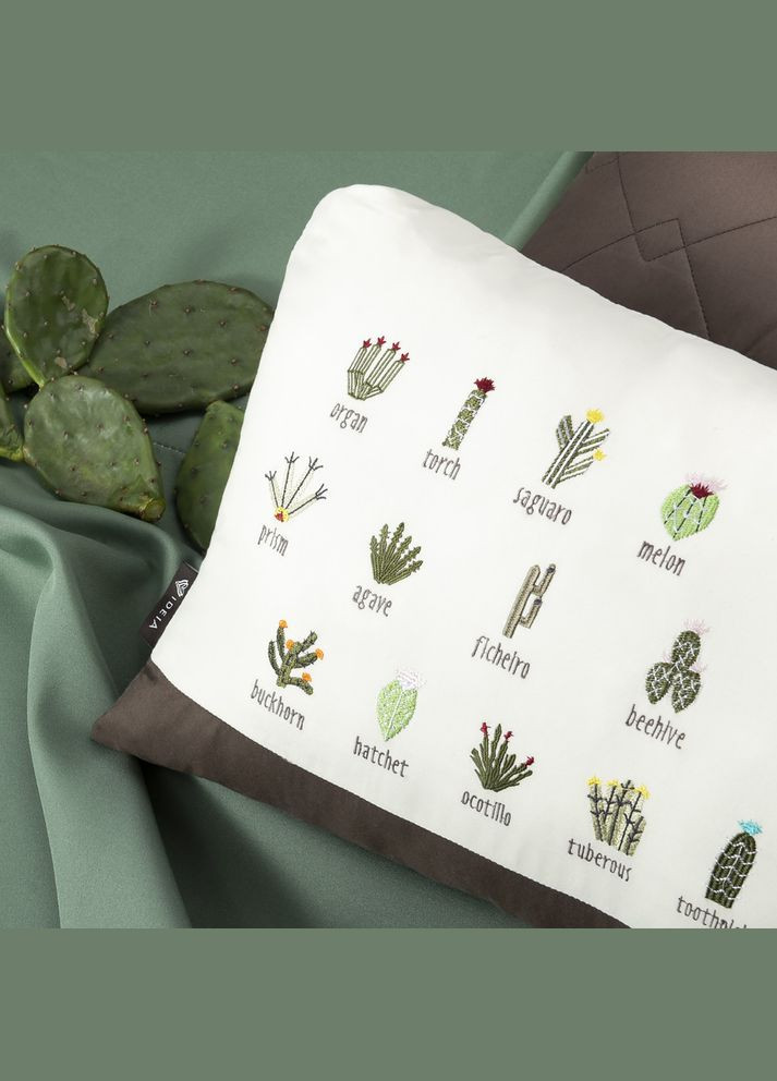 Подушка декоративна Кактус 35х53 см з вишивкою антиалергенна стильна IDEIA (333034932)