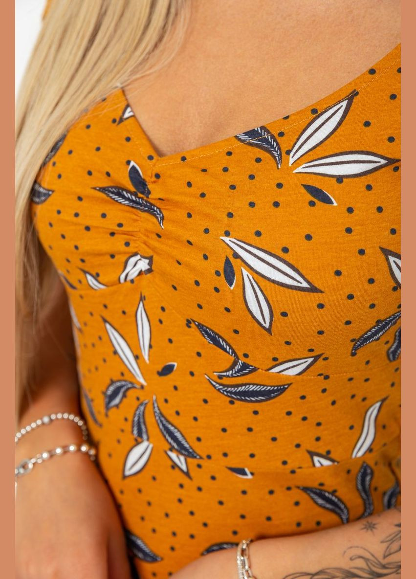 Коричневое платье с принтом повседневное,, 244r283 Ager