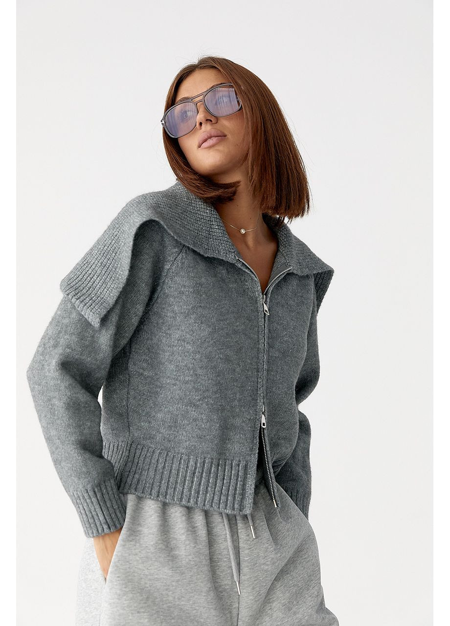 Серый демисезонный кардиган Lurex