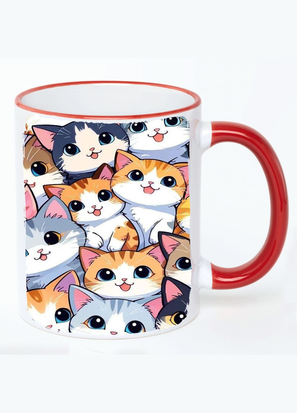 Чашка с детским рисунком (кружка, кружка) #0249 Белая с Красной ручкой 330 мл No Brand (322715173)