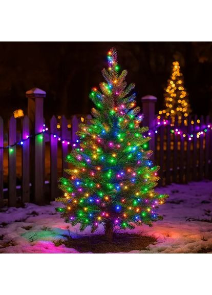 Гирлянда Нить уличная 30 м 300 LED белый провод Мультиколор CF300L30MWML Jooki (366037818)