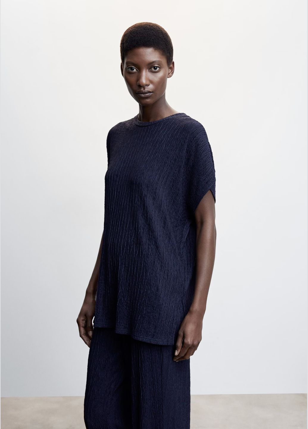 Текстурована футболка оверсайз на високий зріст Mango - (329295754)