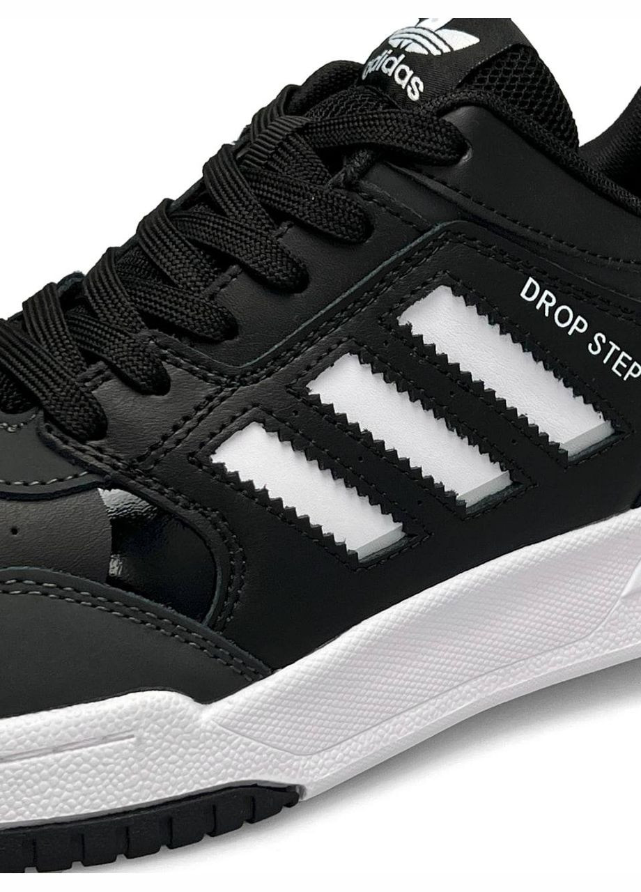 Черные демисезонные кроссовки мужские, вьетнам adidas Originals Drop Step Black Gray White