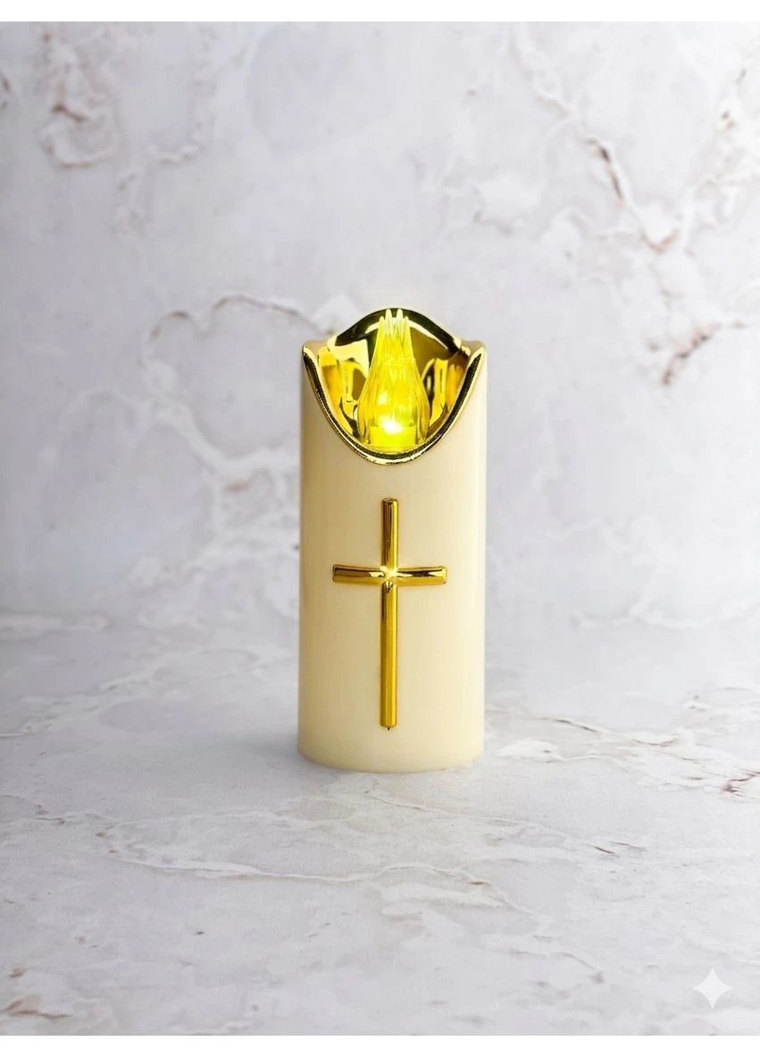 Свеча Led "Кремовая" 12.5 см. (Желтый огонек) Flame (382926854)