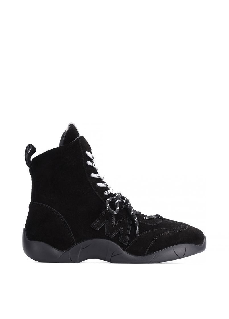 Осенние женские ботинки 672a-1 черный велюр MIRATON тканевые