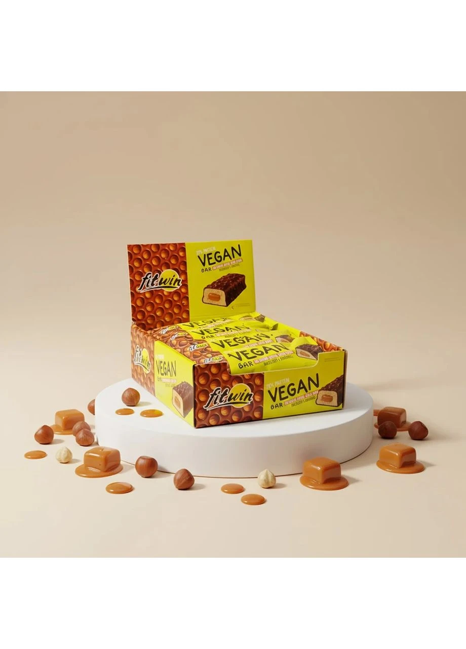 Батончик веганський Vegan Bar, лісовий горіх і карамель, 12 шт по 50 г FitWin (372506352)