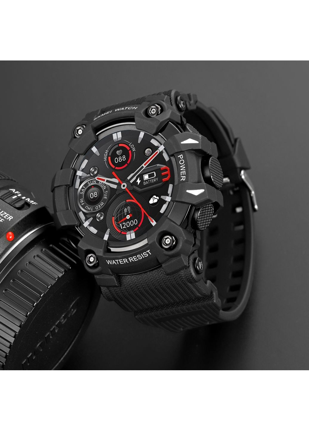 Спортивний чорний годинник з Bluetooth фітнес-трекер пульсометр для чоловіків електронні стрілочні ProDobro (367267708)