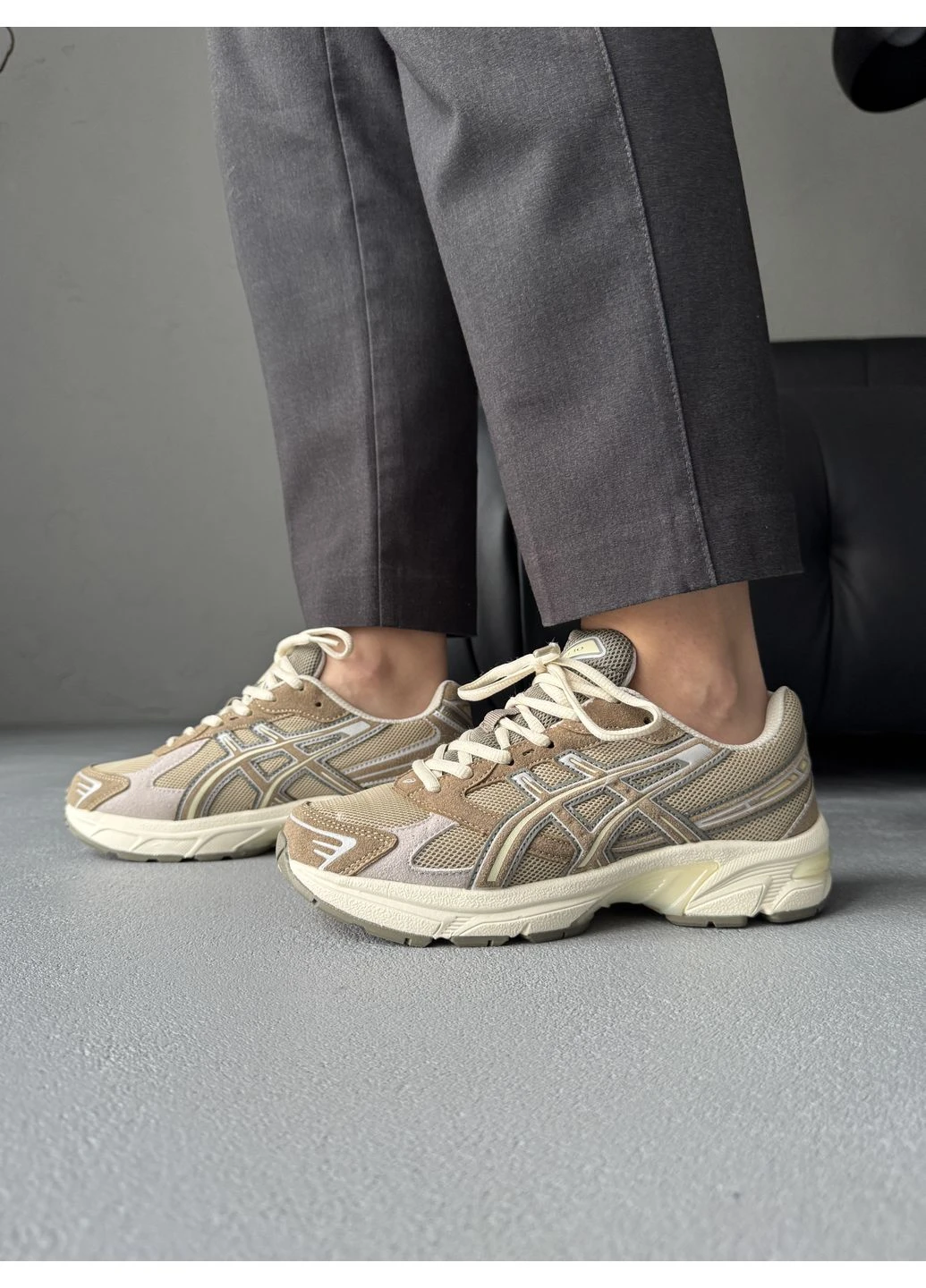 Бежевые летние кроссовки asics gel-1130 brown/beige асикс гель 1130 No Brand