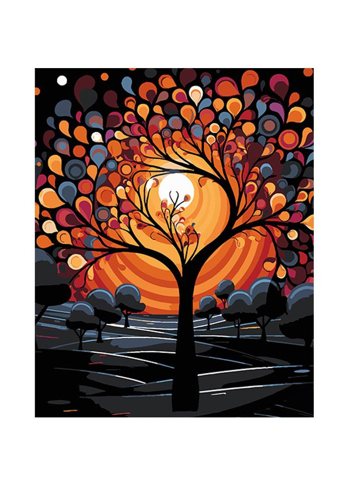 Картина за номерами пейзаж Місячне сяйво 40х50см Картини в цифрах на чорному полотні Барвисті картини за цифрами AH1075 Strateg (308988719)