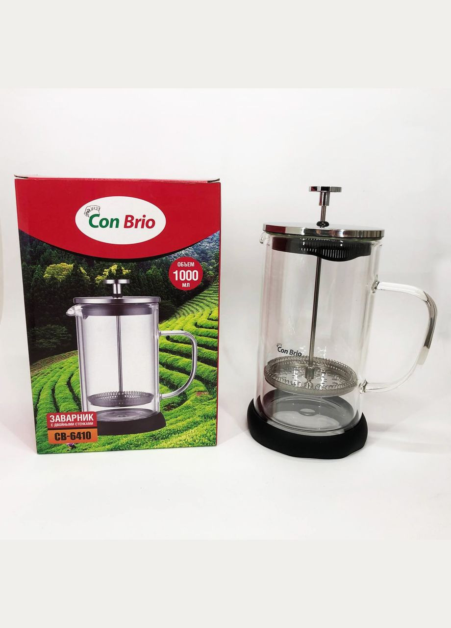 Чайник заварник 1л CB-6410 1 л, Френч прессы стекло, Френч-пресс красивый, Френч TZ-108 для чая Con Brio (349512108)