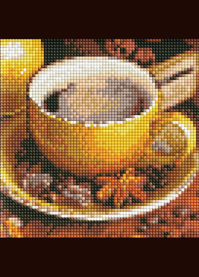 Алмазна мозаїка "Кавова насолода" AMC7680 без підрамника 20х20 см Ідейка (305315497)