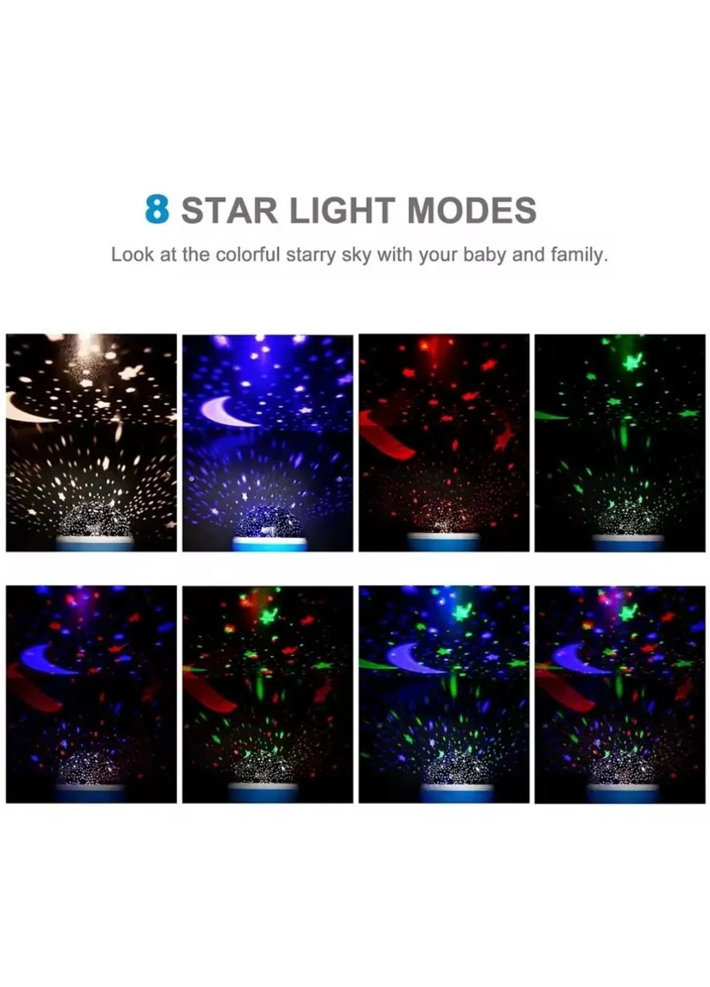 Ночник-проектор светодиодный Звездное небо Голубой No Brand (349744695)