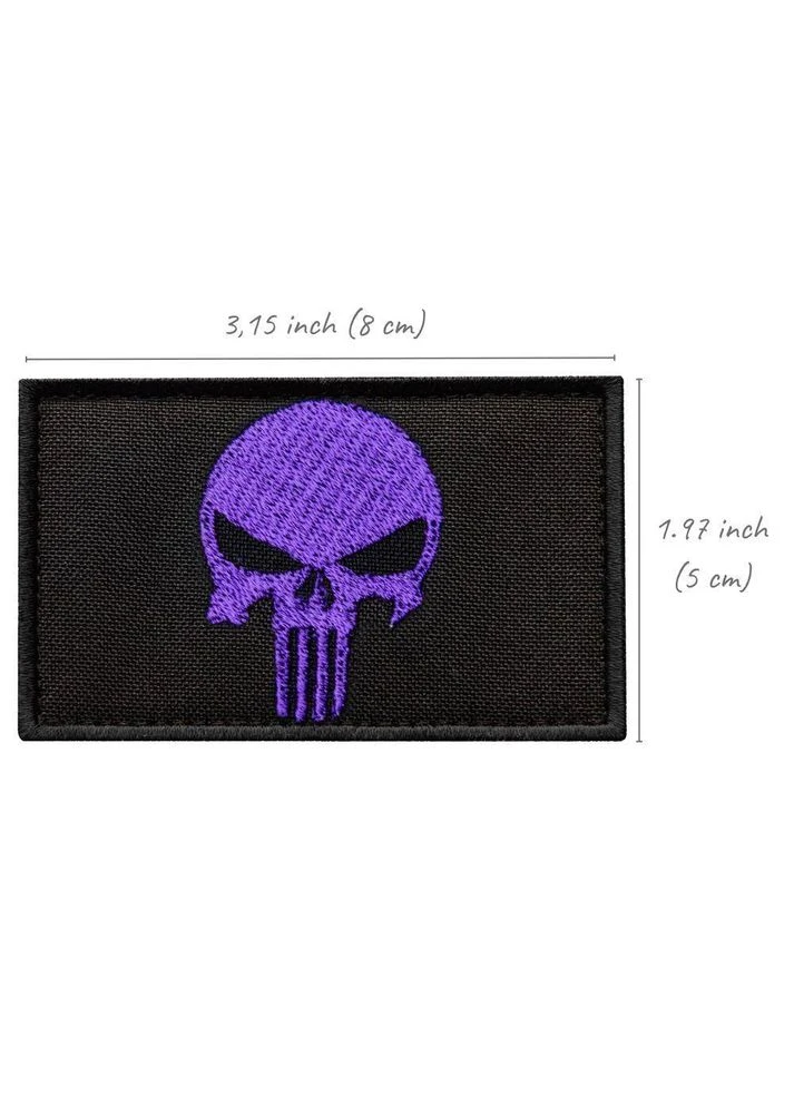 Набір шевронів 2 шт з липучкою Punisher Череп Карателя фіолет 5х8 см вишитий патч нашивка шеврон Каратель IDEIA (386252562)