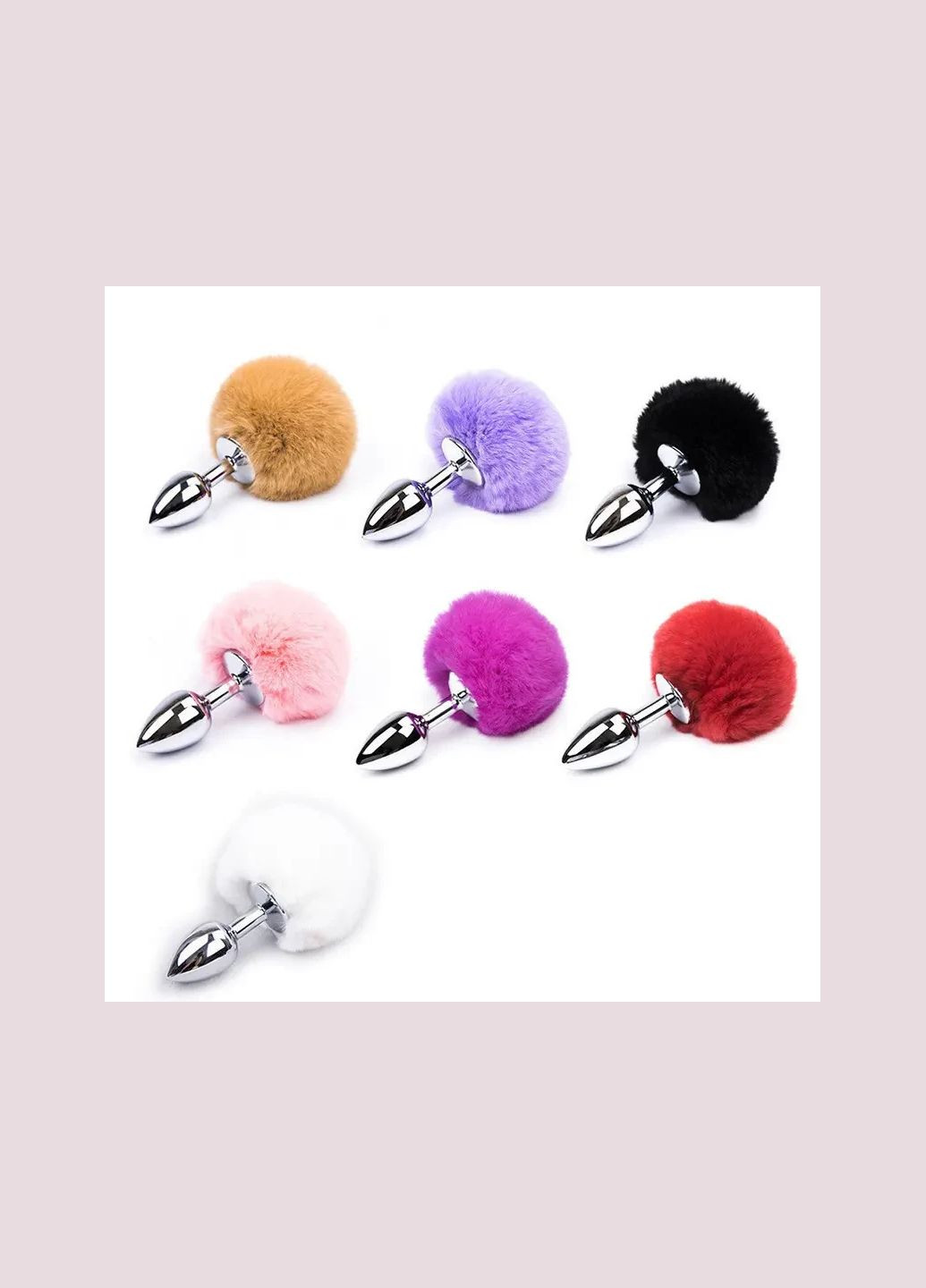 Металлическая анальная пробка кроличий хвостик для интимных игр затычка в попу черное садо мазо No Brand (341309945)