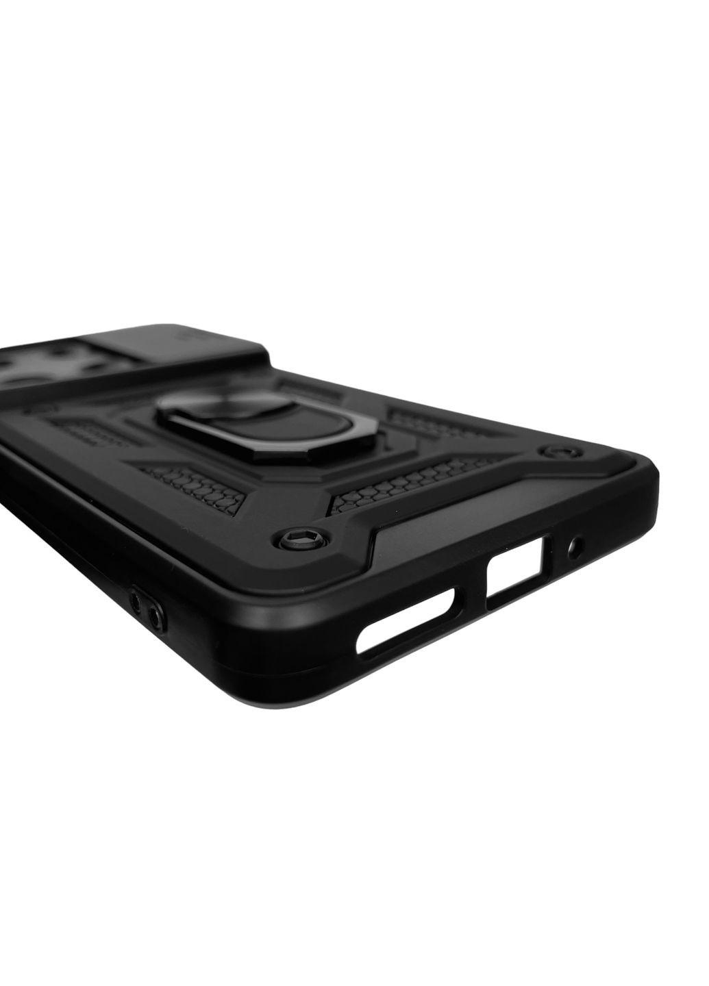 Чехол для Redmi Note 13 Pro 4G бронированный мужской с кольцом со шторкой на редми нот 13 про 4г чёрный rg1 Xiaomi (366019249)